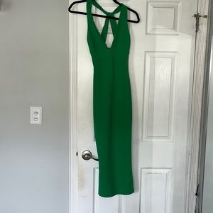 Green midi cocktail dress